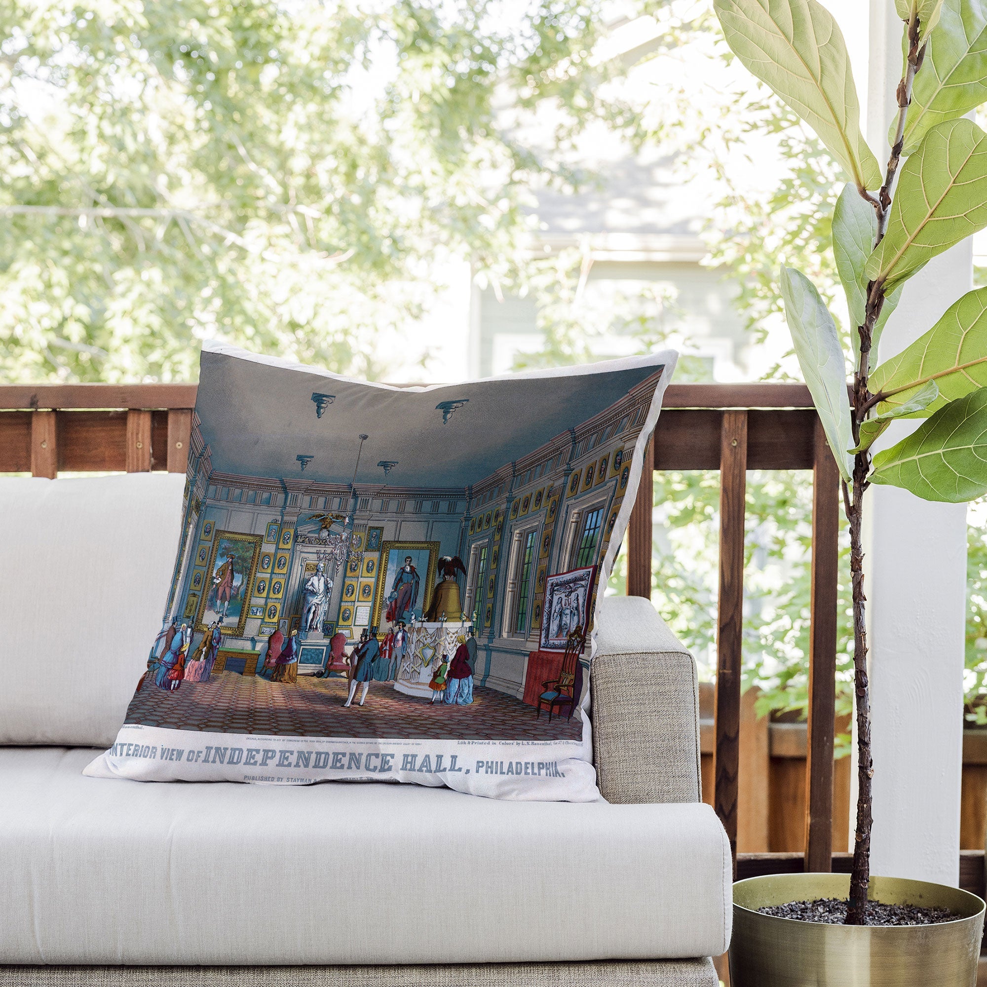 DENY Designs Independence Hall Outdoor Throw Pillow