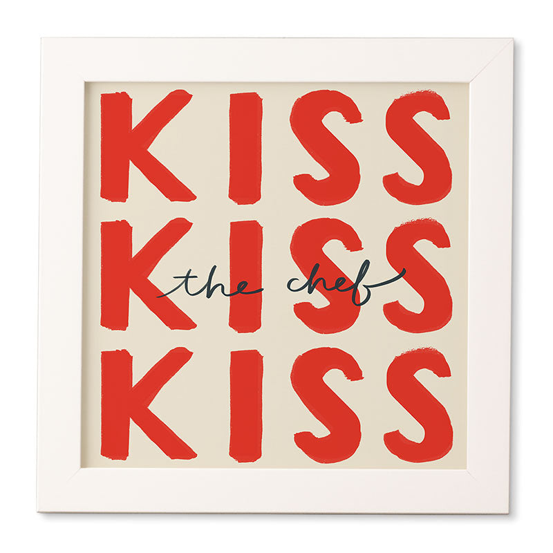 DENY Designs Kiss The Chef Framed Wall Art