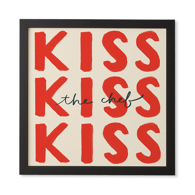 DENY Designs Kiss The Chef Framed Wall Art