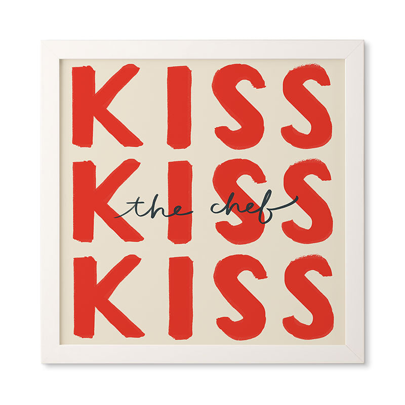 DENY Designs Kiss The Chef Framed Wall Art