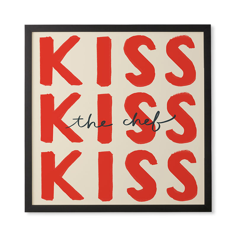 DENY Designs Kiss The Chef Framed Wall Art