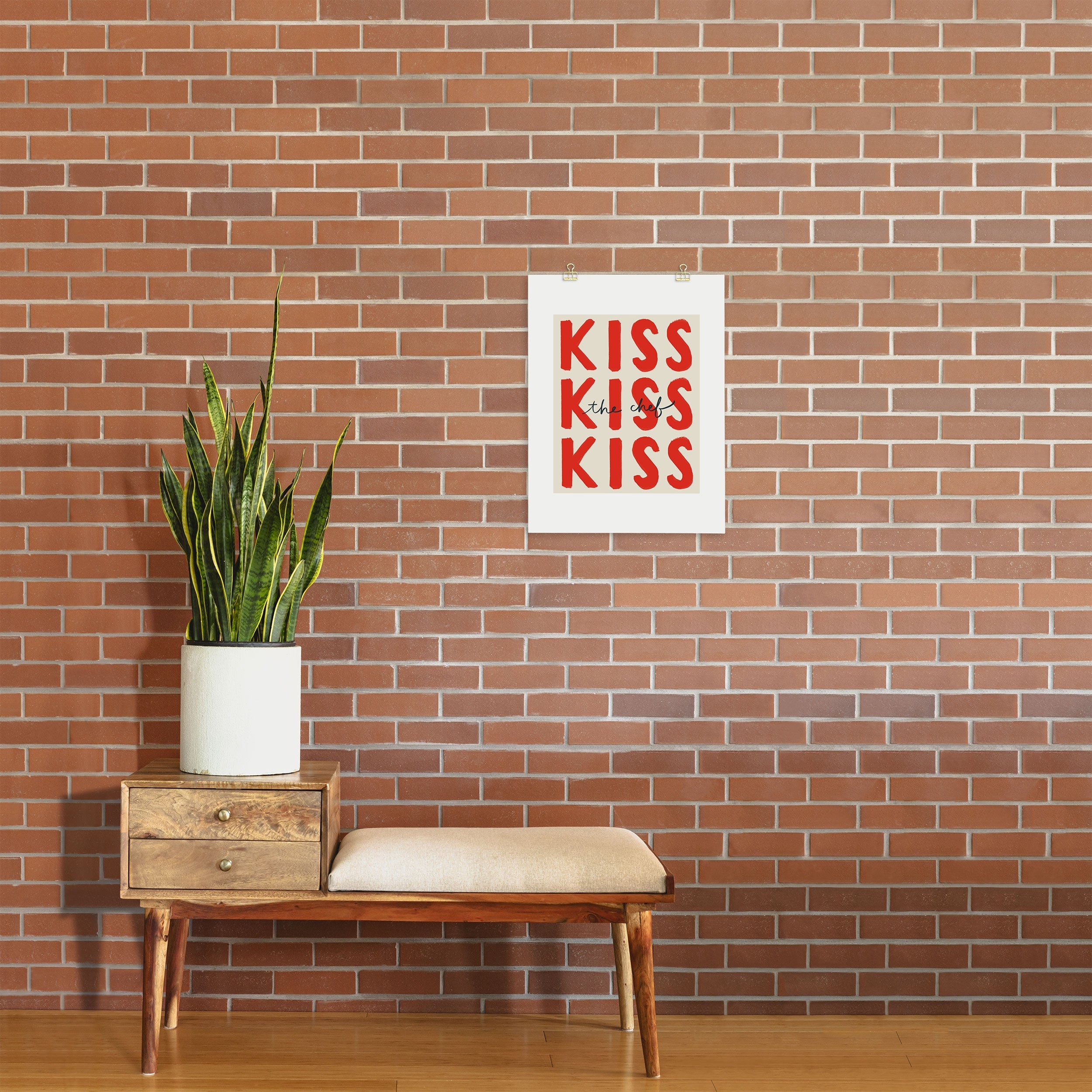 DENY Designs Kiss The Chef Art Print