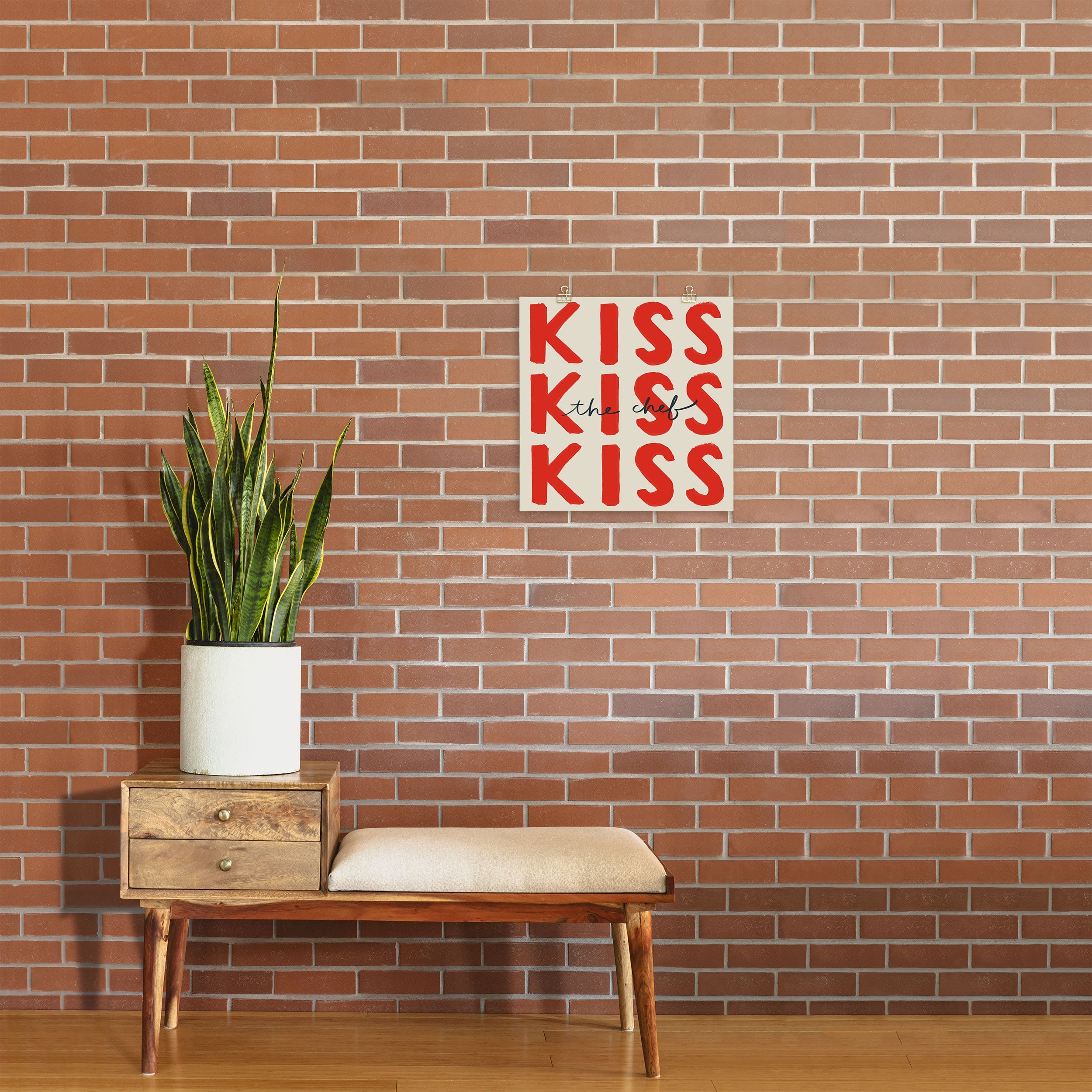 DENY Designs Kiss The Chef Art Print
