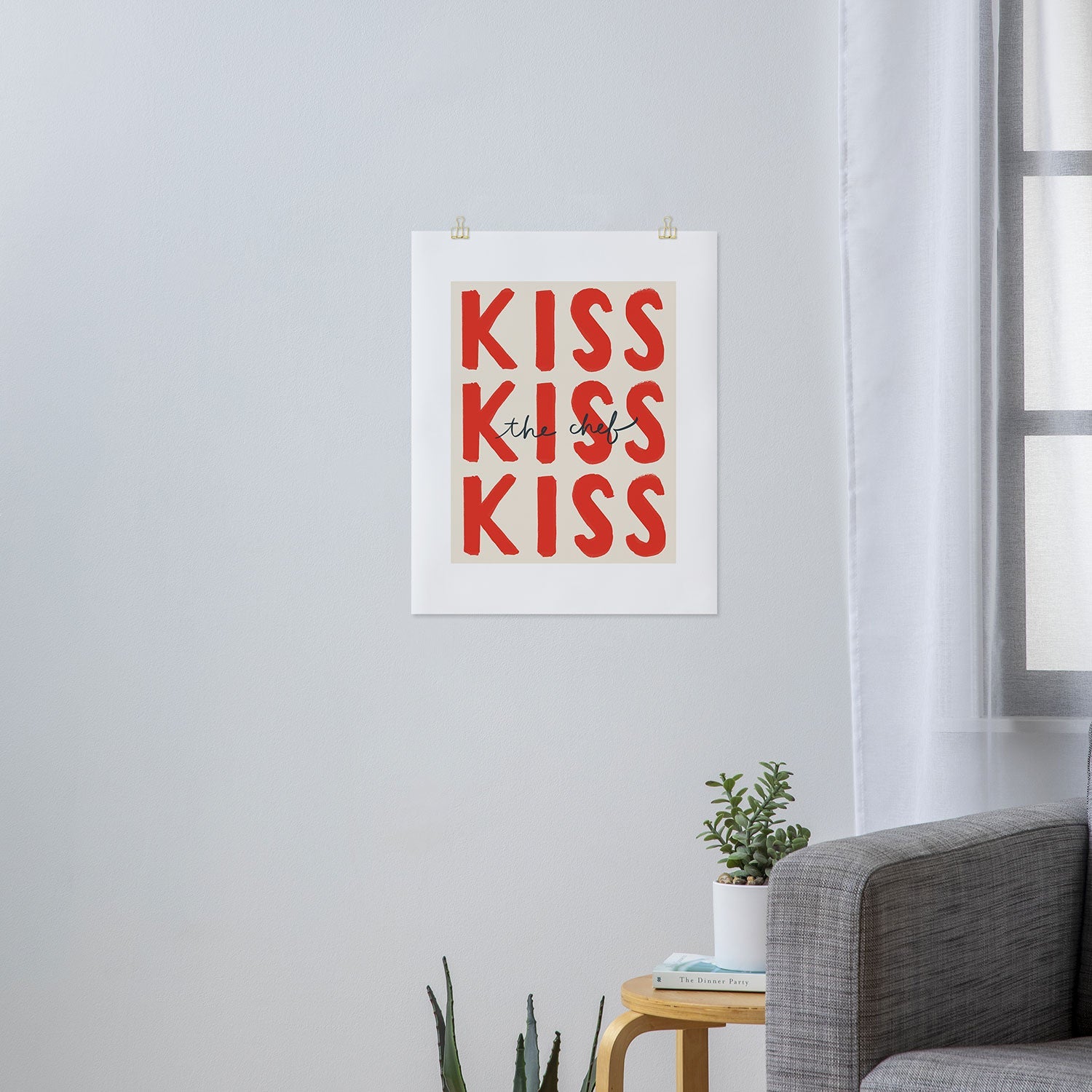 DENY Designs Kiss The Chef Art Print