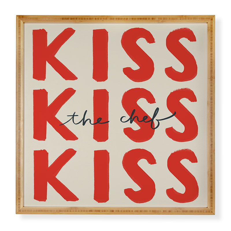 DENY Designs Kiss The Chef Framed Wall Art