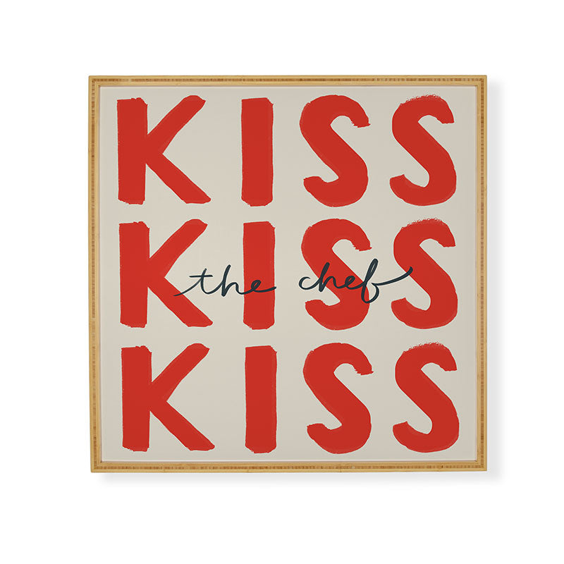 DENY Designs Kiss The Chef Framed Wall Art