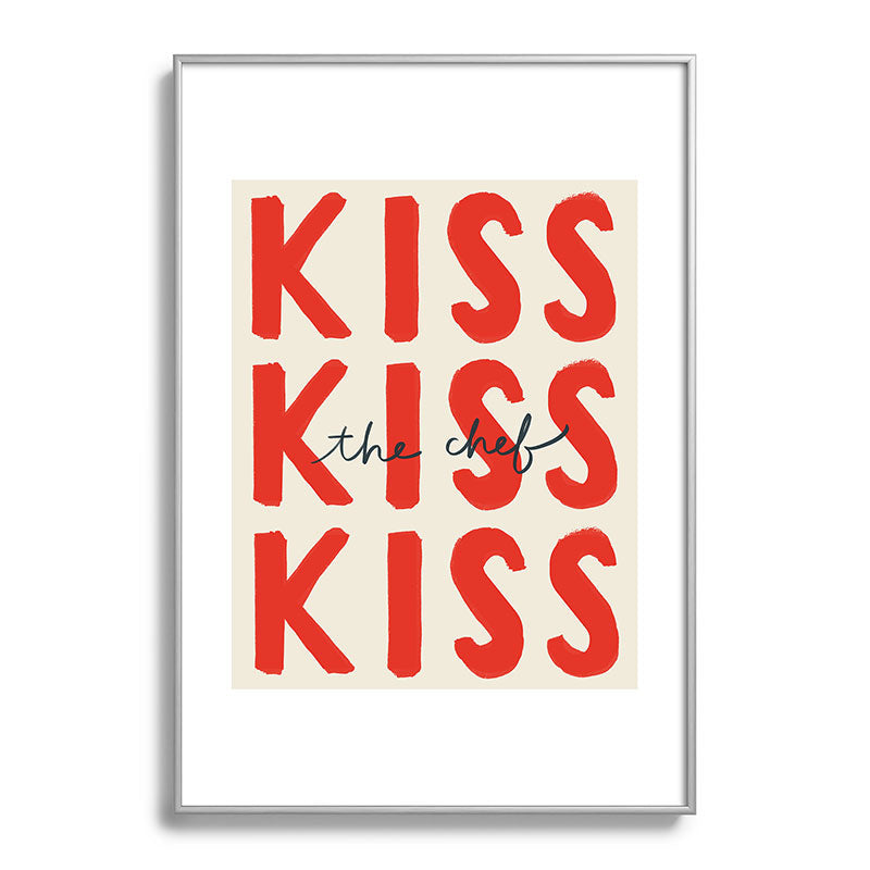DENY Designs Kiss The Chef Metal Framed Art Print