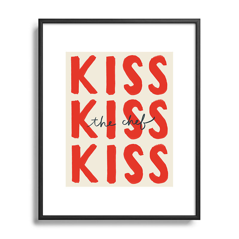 DENY Designs Kiss The Chef Metal Framed Art Print