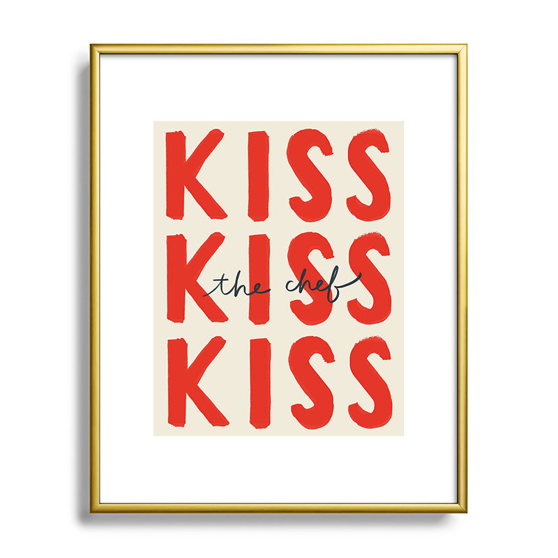 DENY Designs Kiss The Chef Metal Framed Art Print