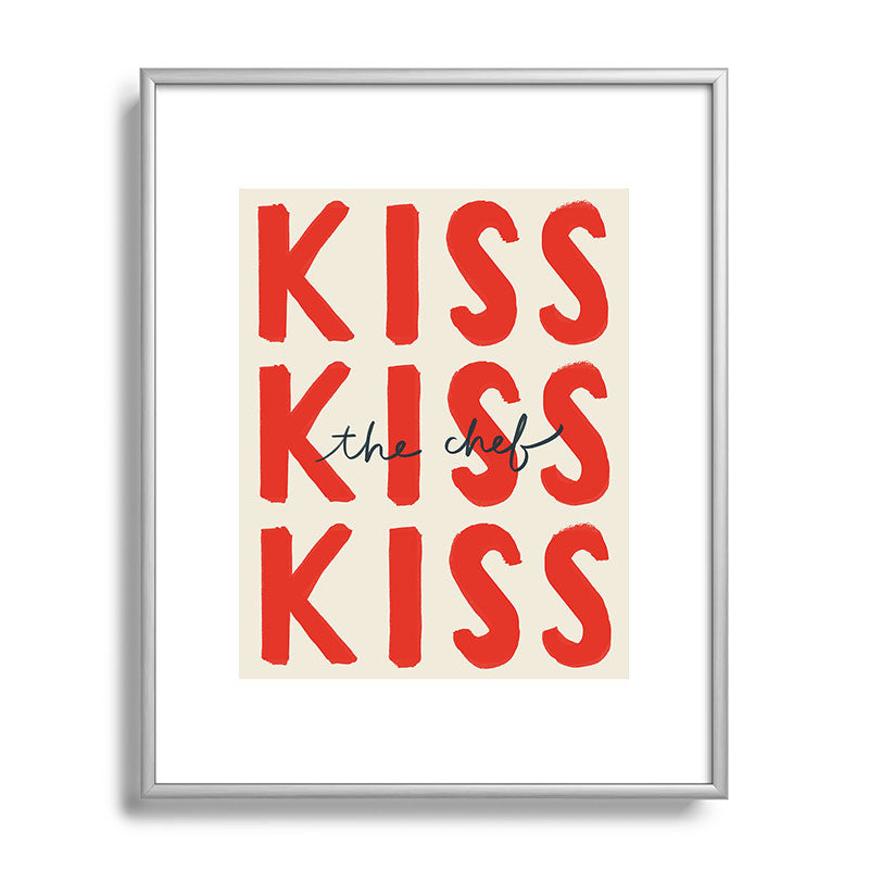 DENY Designs Kiss The Chef Metal Framed Art Print