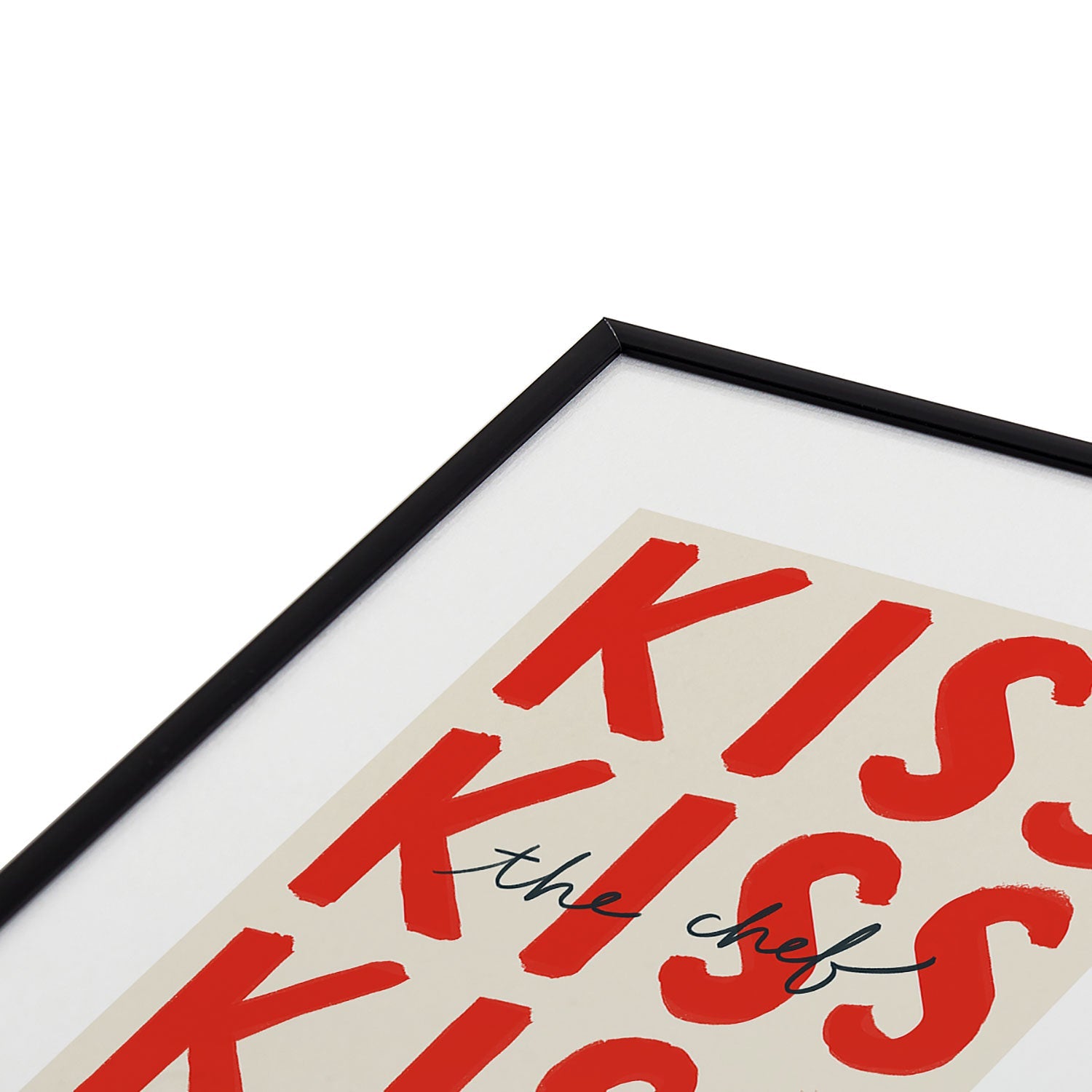DENY Designs Kiss The Chef Metal Framed Art Print