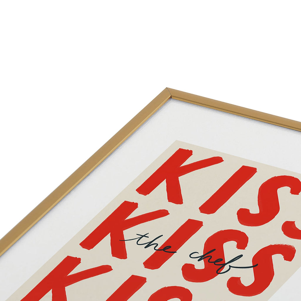 DENY Designs Kiss The Chef Metal Framed Art Print