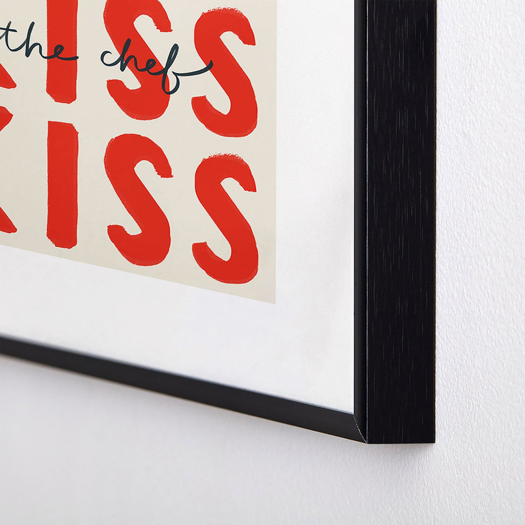DENY Designs Kiss The Chef Metal Framed Art Print