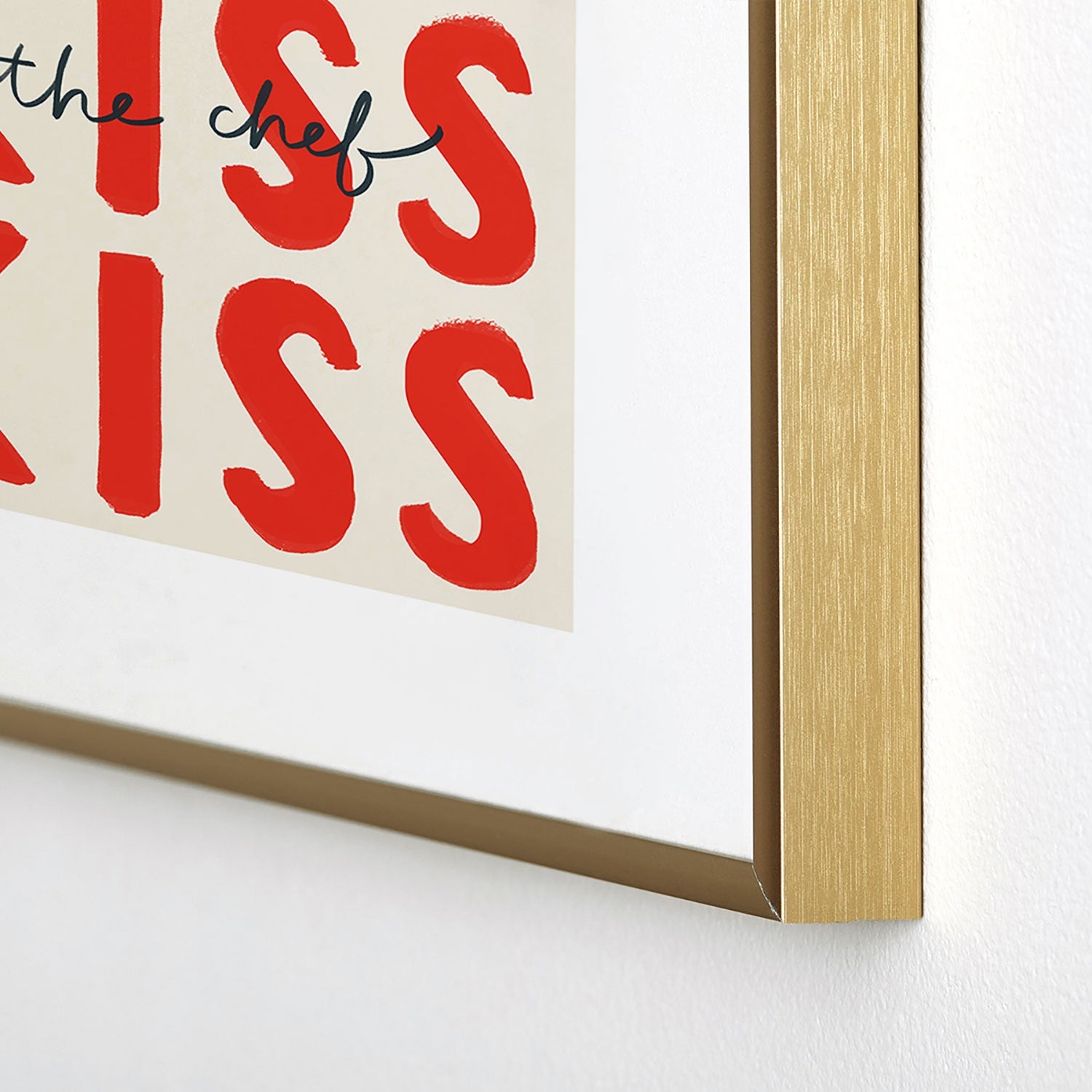 DENY Designs Kiss The Chef Metal Framed Art Print