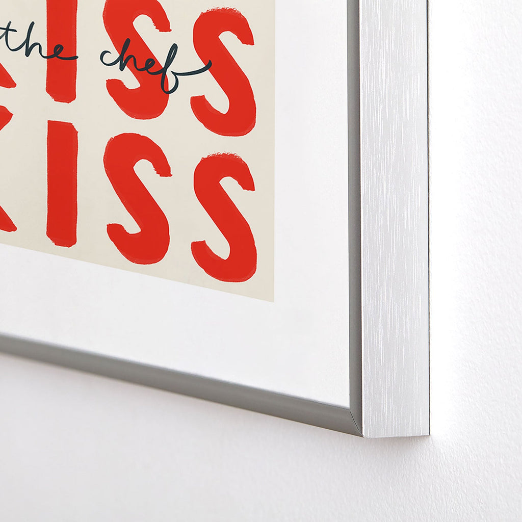 DENY Designs Kiss The Chef Metal Framed Art Print