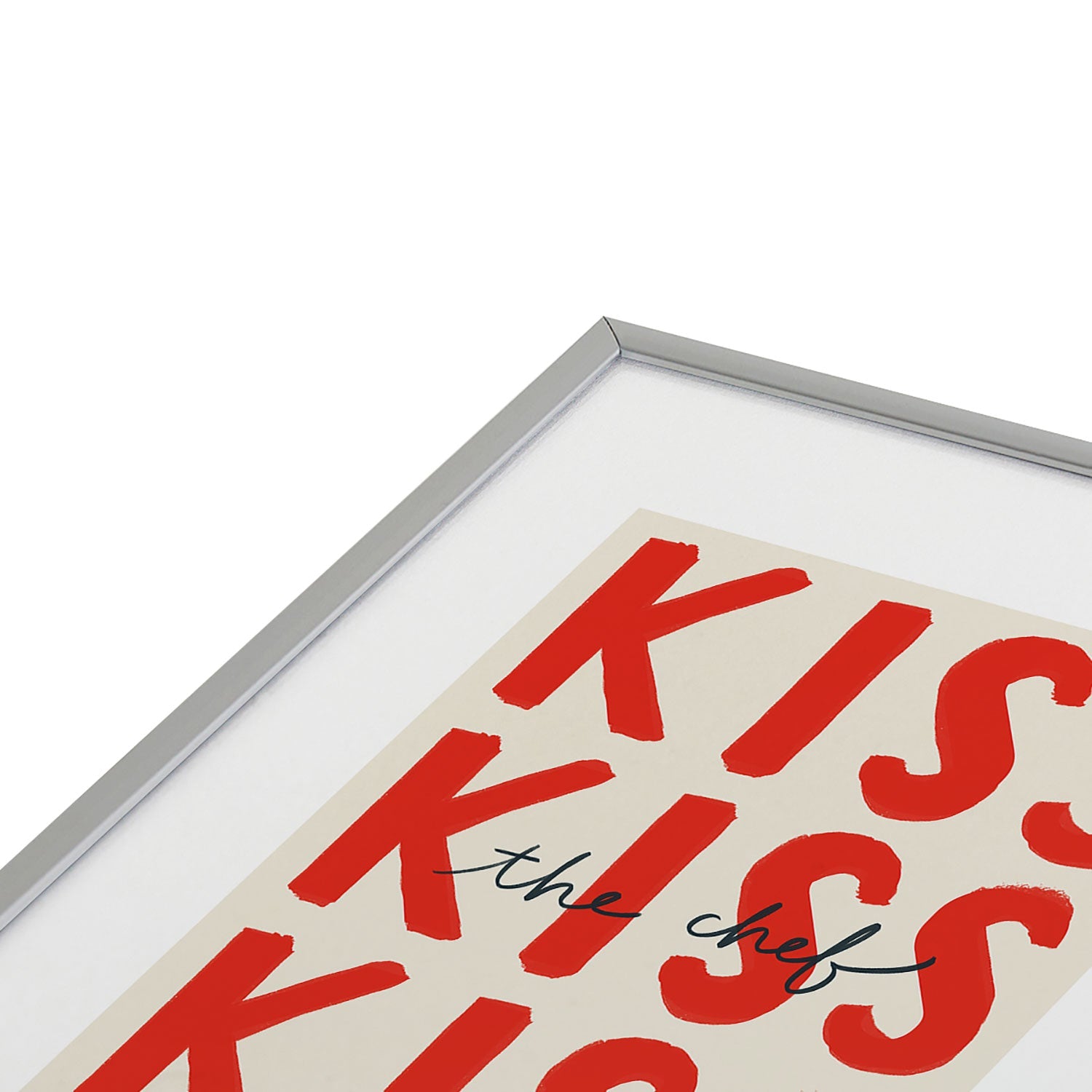 DENY Designs Kiss The Chef Metal Framed Art Print