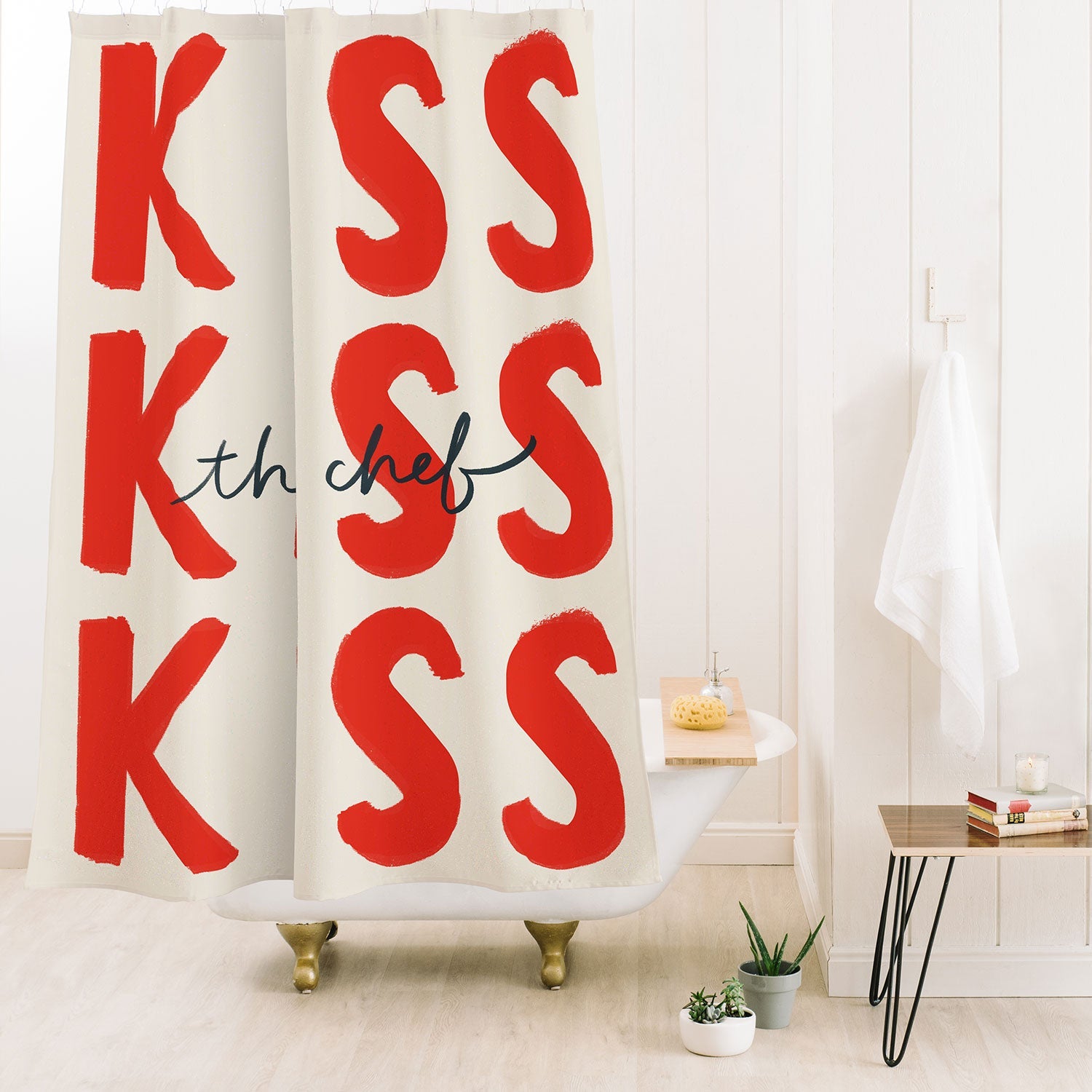 DENY Designs Kiss The Chef Shower Curtain