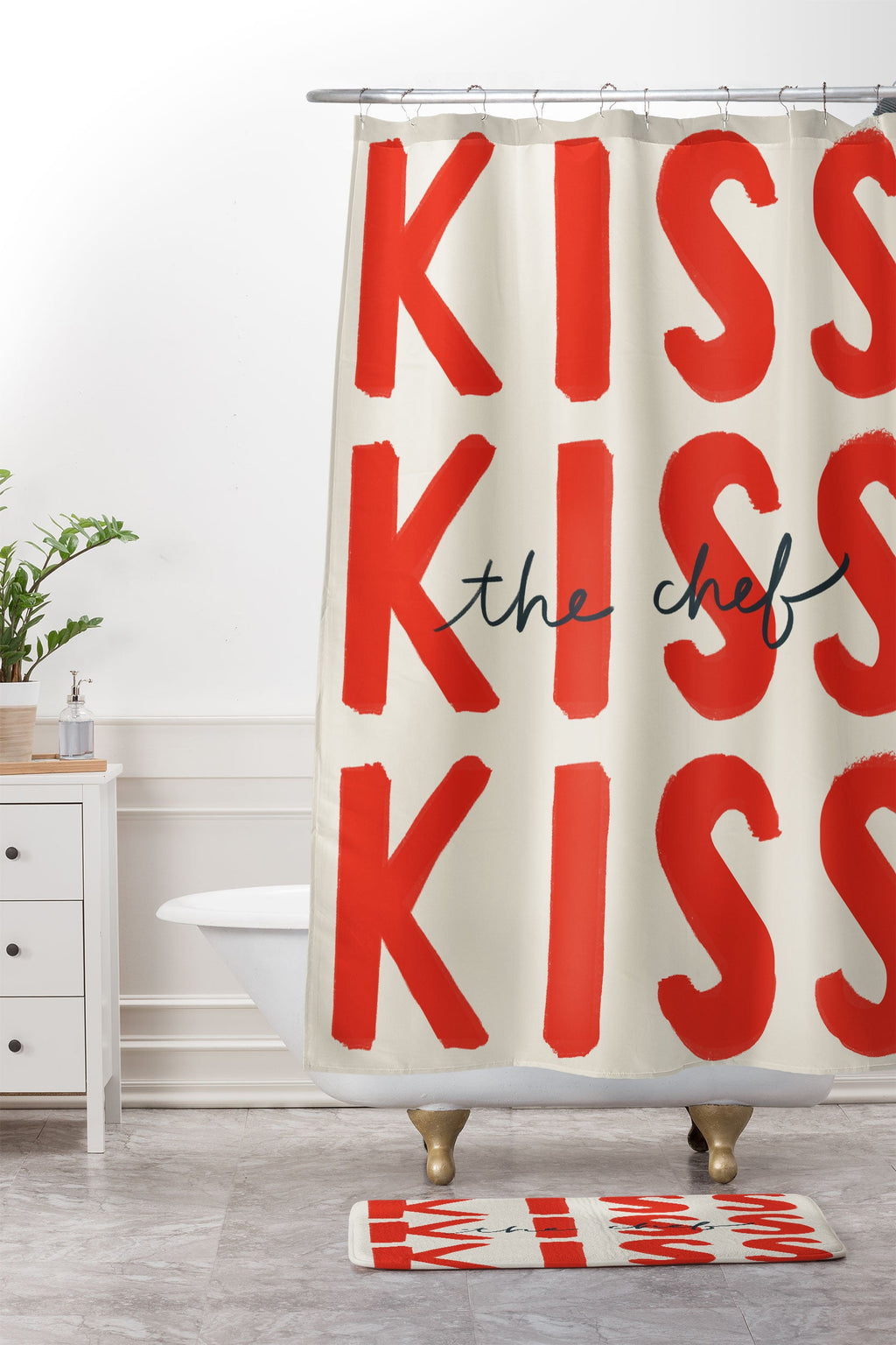 DENY Designs Kiss The Chef Memory Foam Bath Mat
