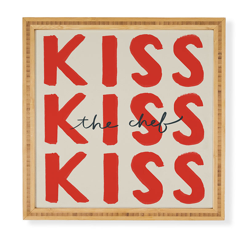 DENY Designs Kiss The Chef Framed Wall Art