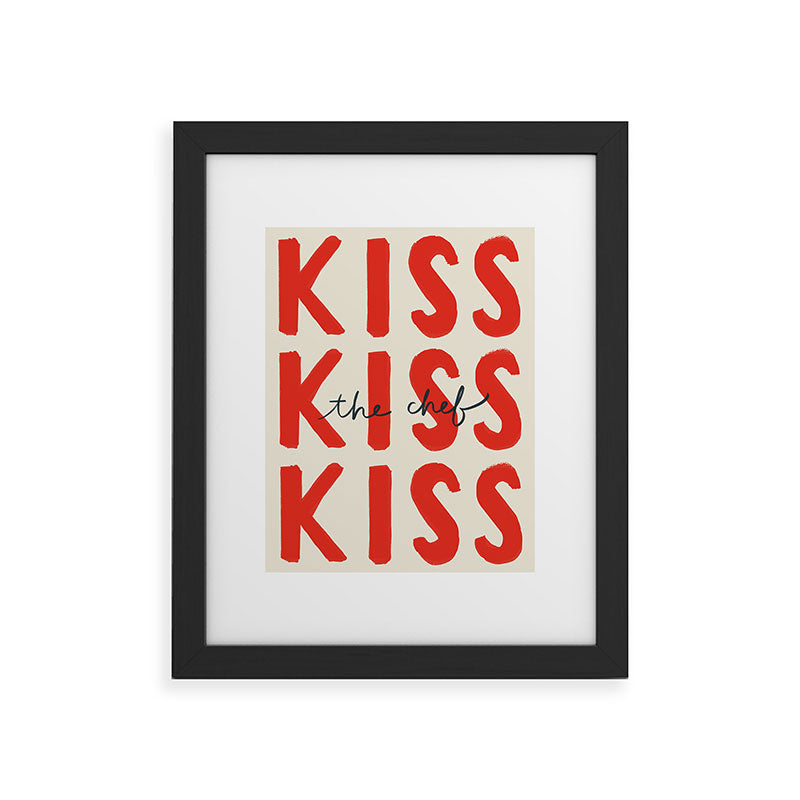 DENY Designs Kiss The Chef Framed Art Print