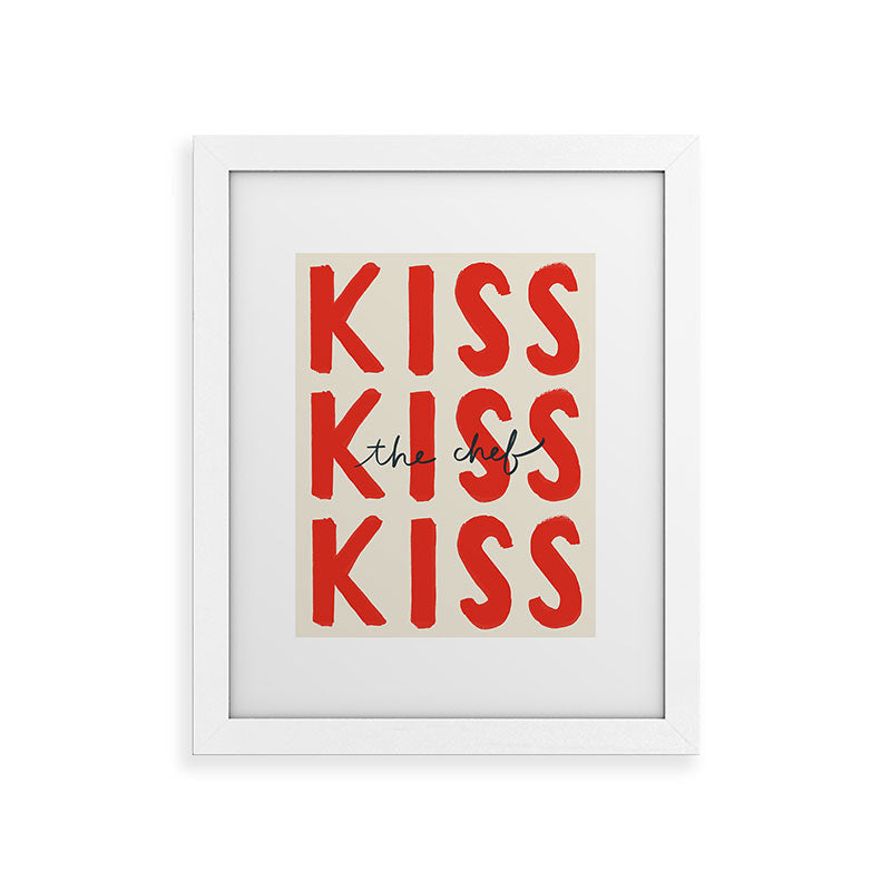 DENY Designs Kiss The Chef Framed Art Print