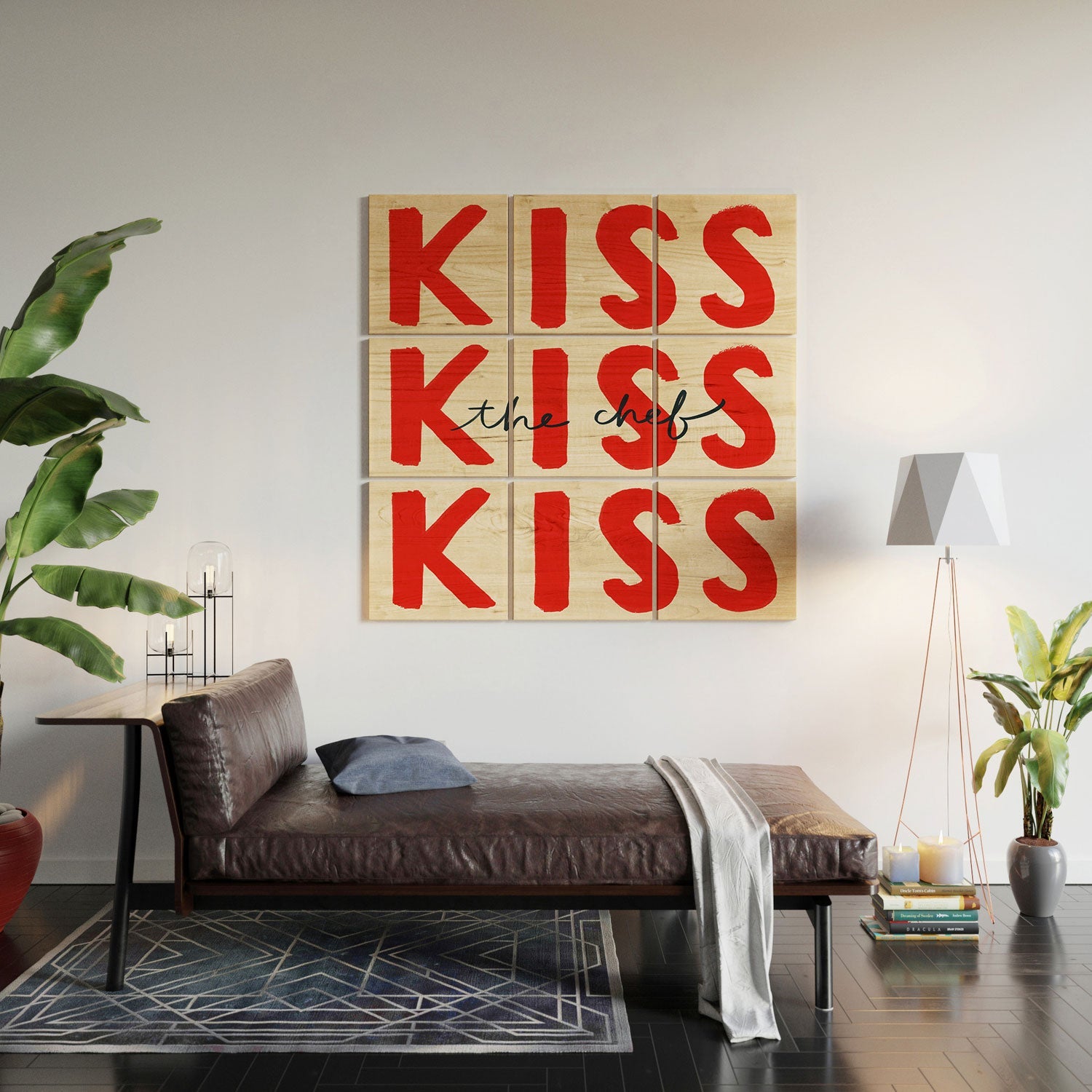 DENY Designs Kiss The Chef Wood Wall Mural