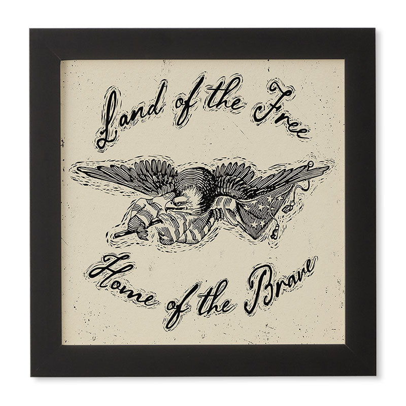 DENY Designs Land of the Free Eagle Framed Wall Art