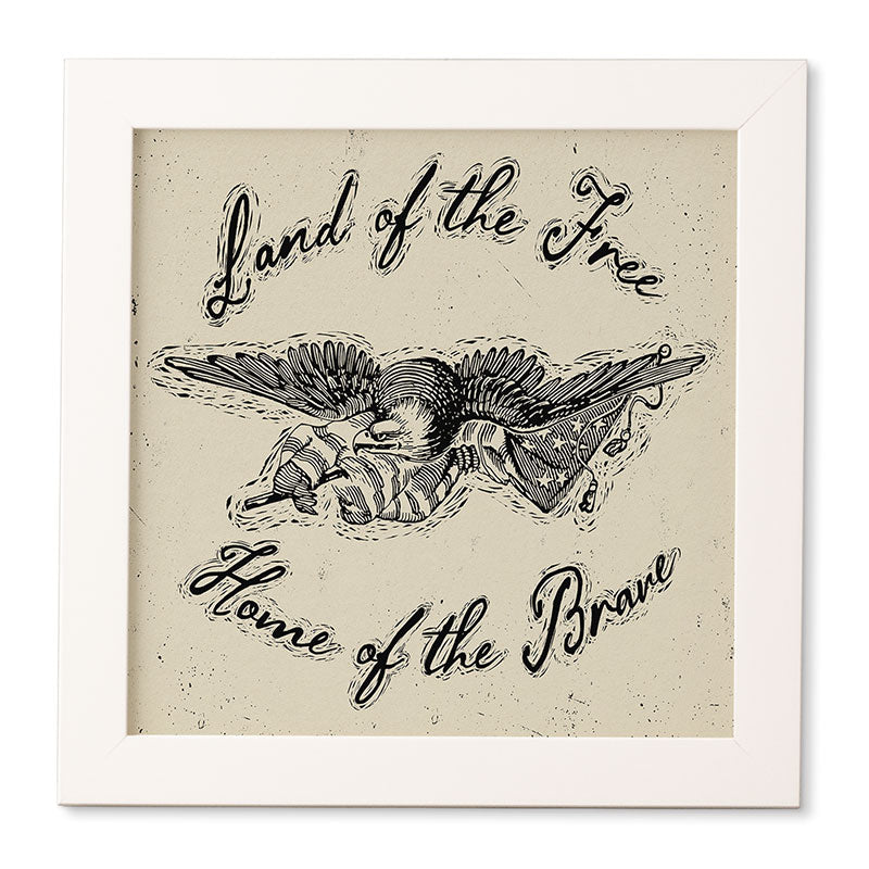 DENY Designs Land of the Free Eagle Framed Wall Art