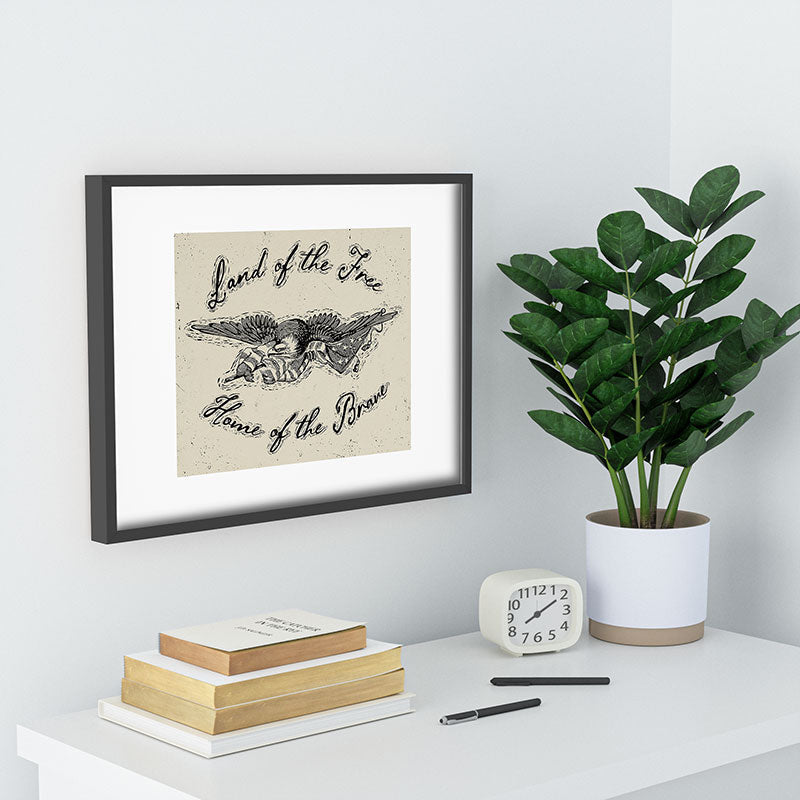 DENY Designs Land of the Free Eagle Recessed Framing Rectangle