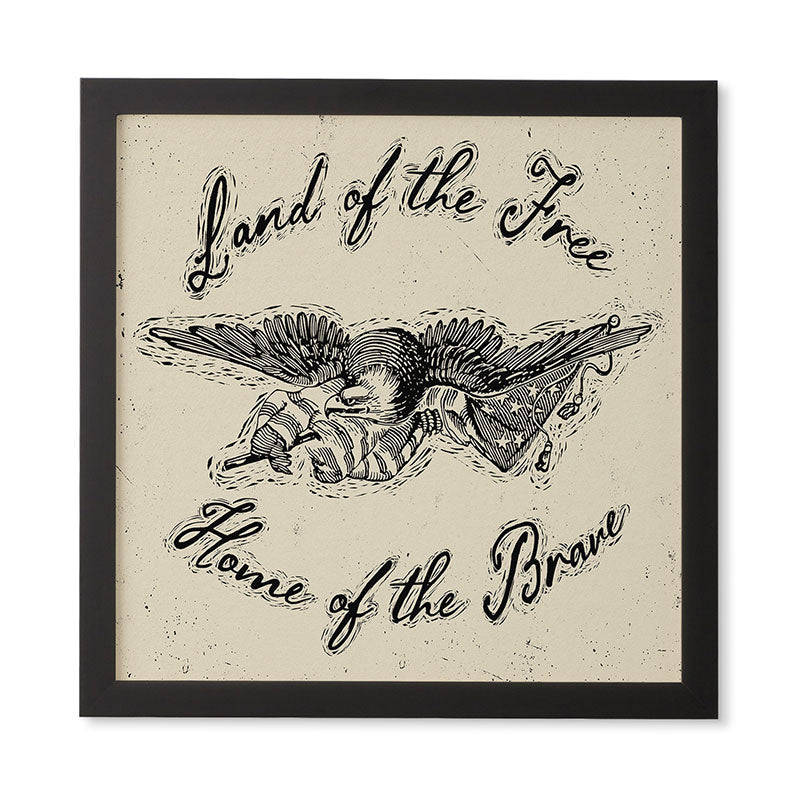 DENY Designs Land of the Free Eagle Framed Wall Art