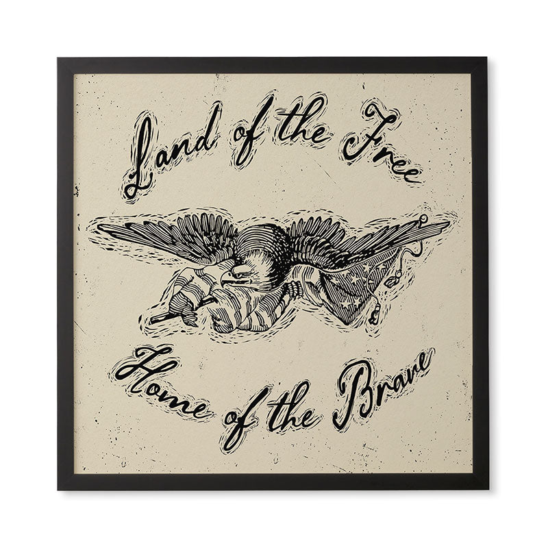 DENY Designs Land of the Free Eagle Framed Wall Art