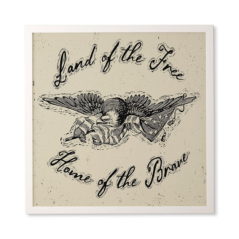 DENY Designs Land of the Free Eagle Framed Wall Art