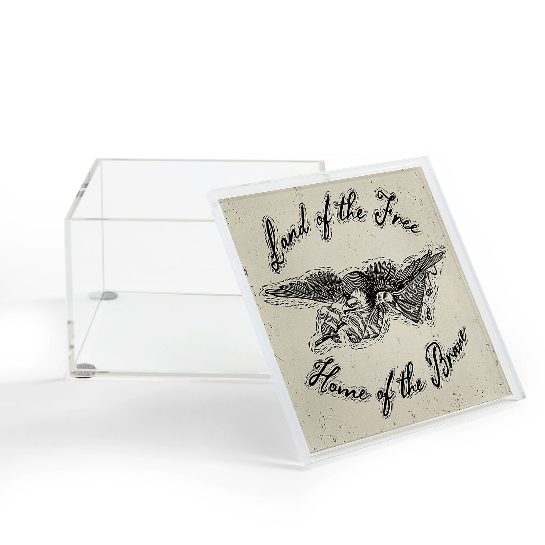 DENY Designs Land of the Free Eagle Acrylic Box