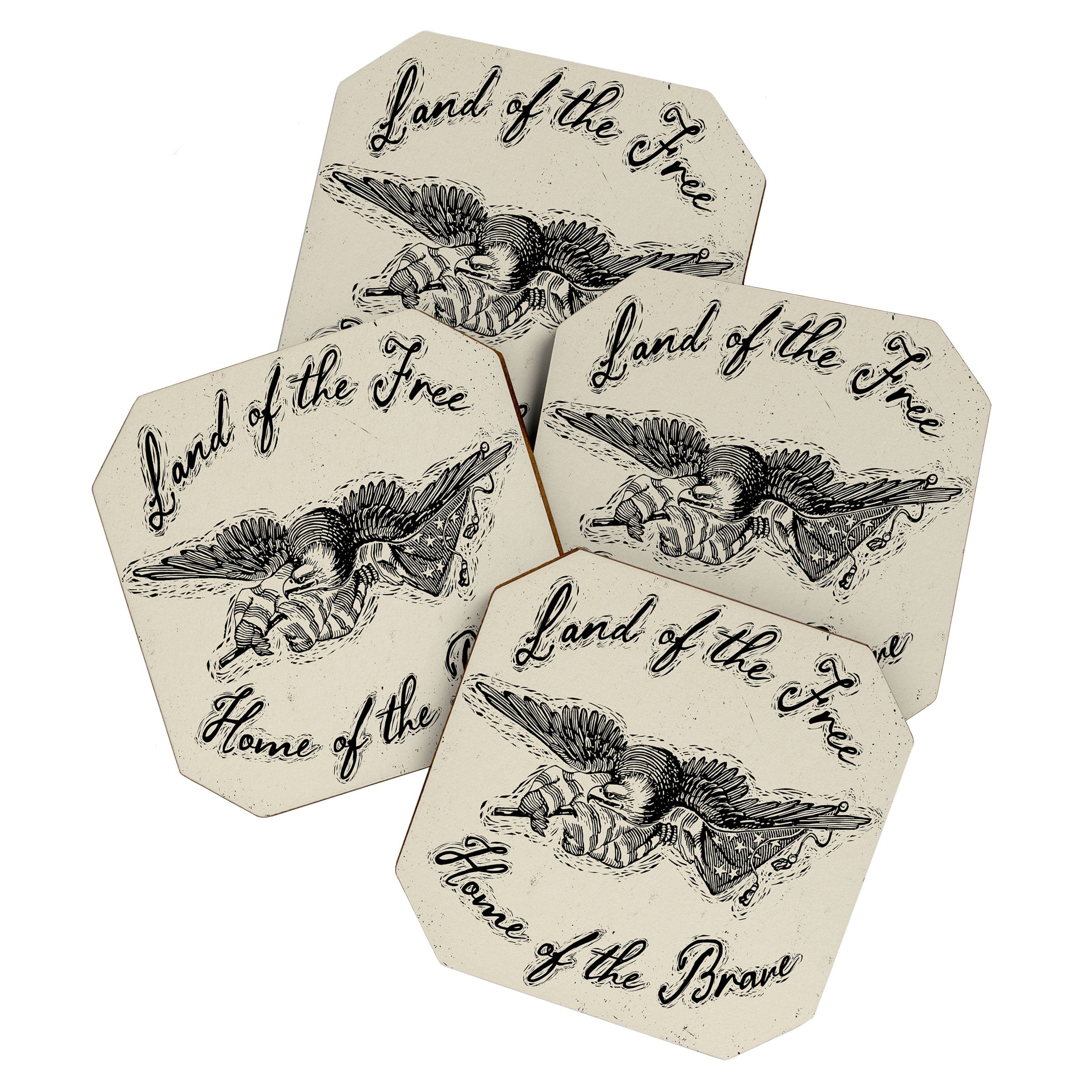 DENY Designs Land of the Free Eagle Coaster Set