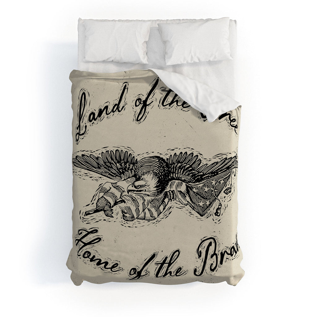 DENY Designs Land of the Free Eagle Duvet Cover