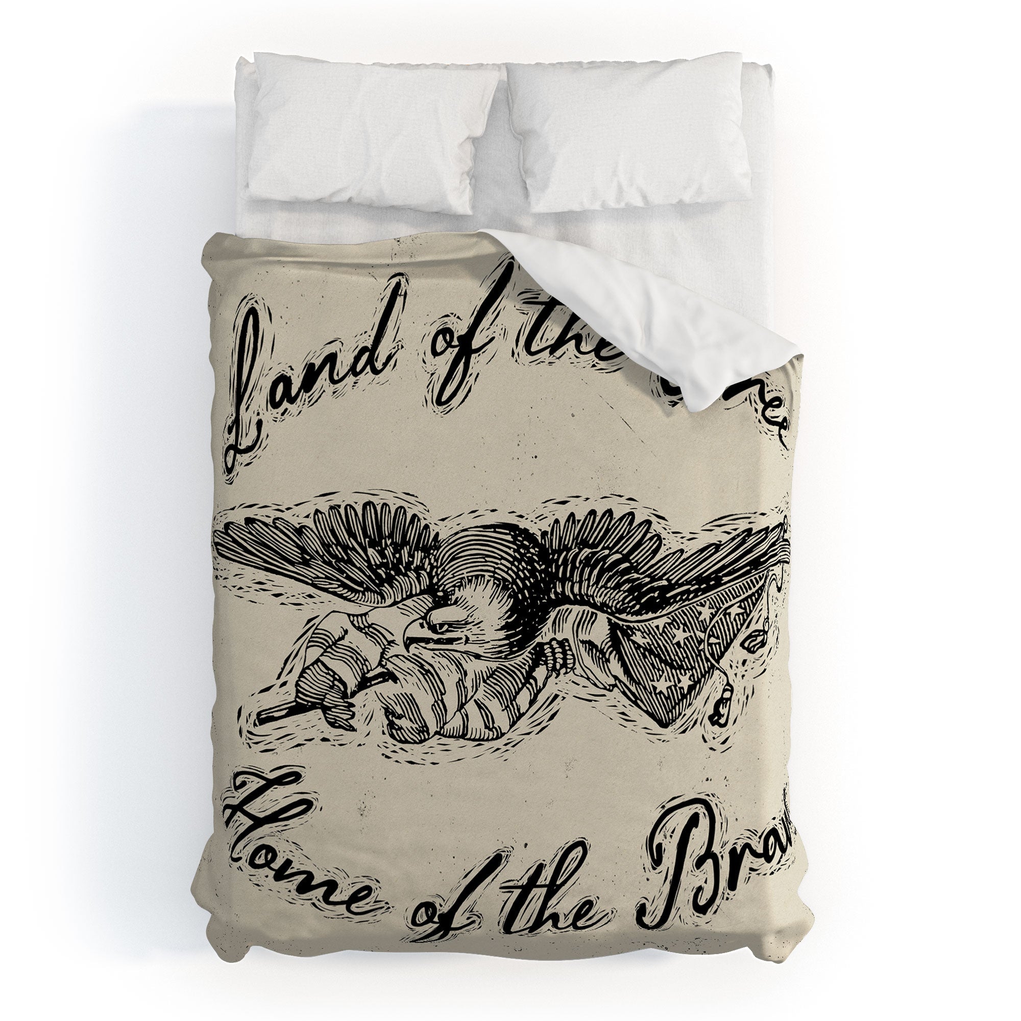 DENY Designs Land of the Free Eagle Duvet Cover
