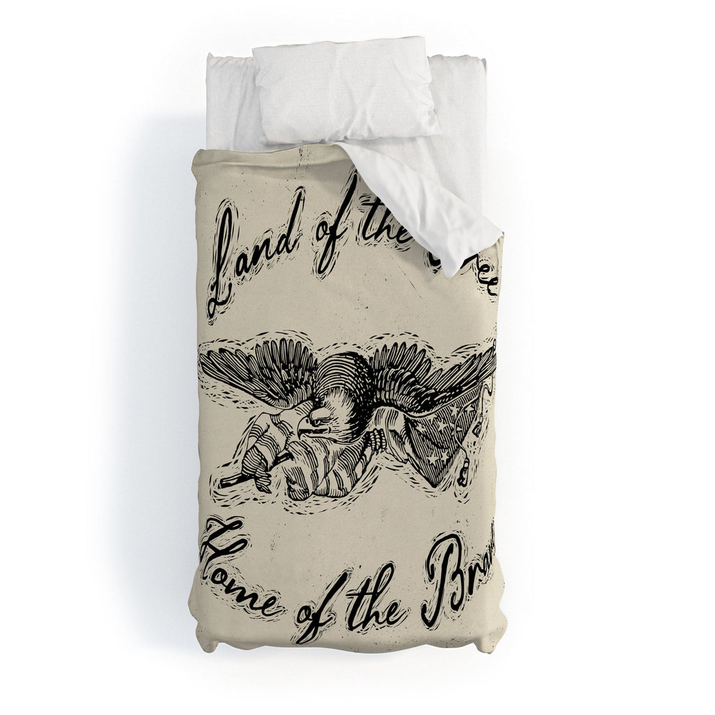 DENY Designs Land of the Free Eagle Duvet Cover