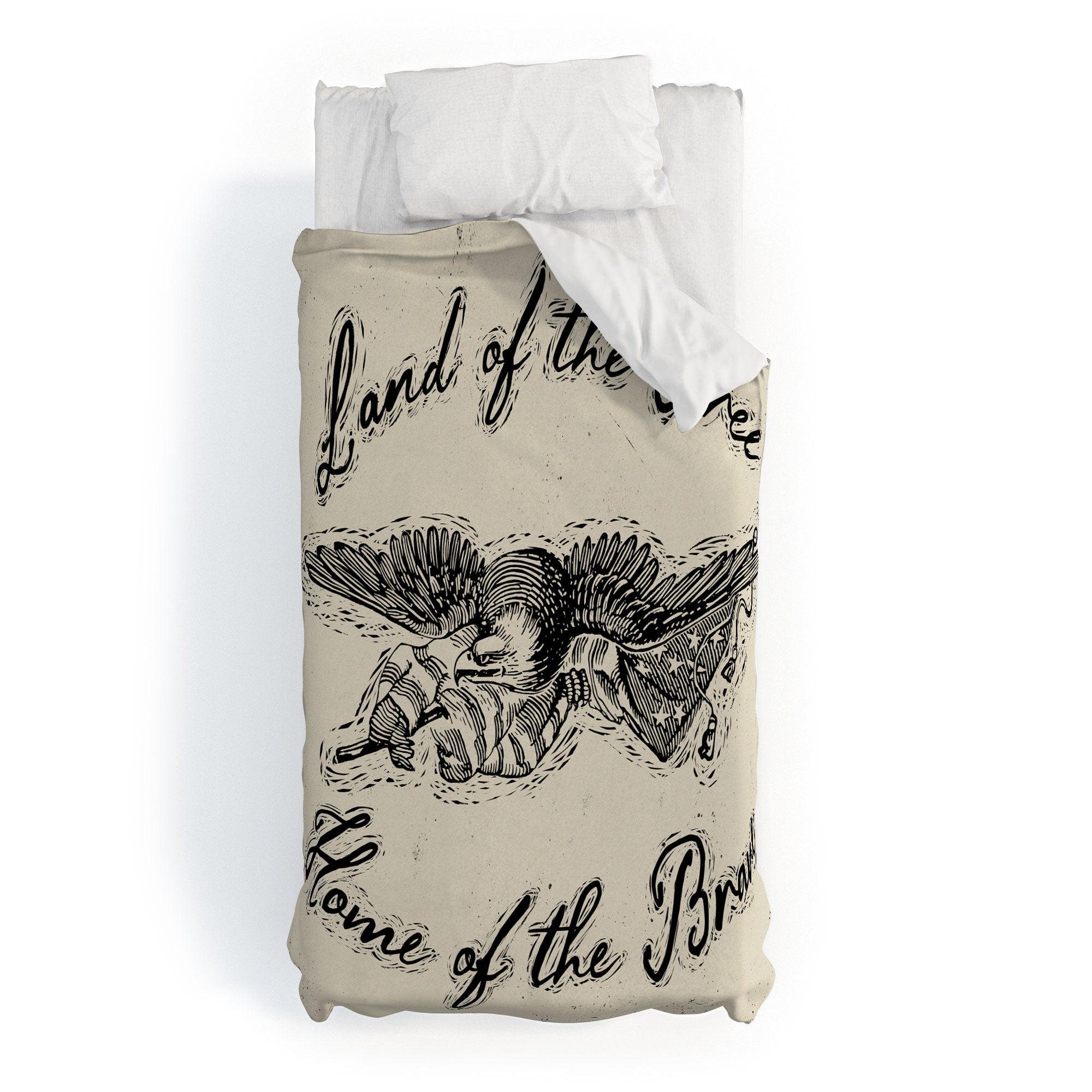 DENY Designs Land of the Free Eagle Duvet Cover