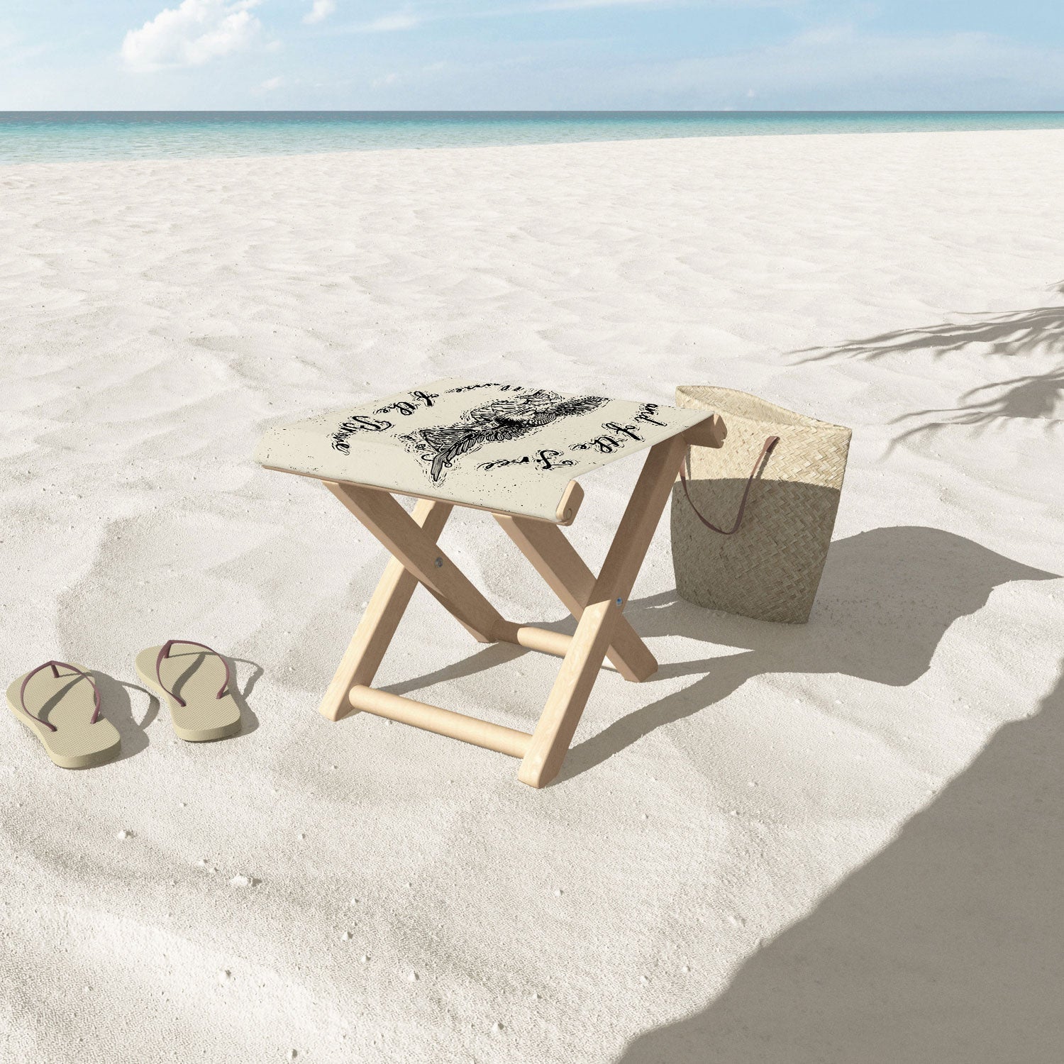DENY Designs Land of the Free Eagle Folding Stool