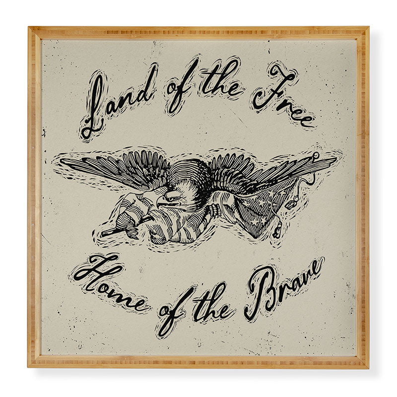 DENY Designs Land of the Free Eagle Framed Wall Art