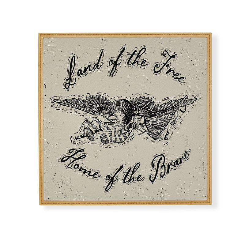 DENY Designs Land of the Free Eagle Framed Wall Art