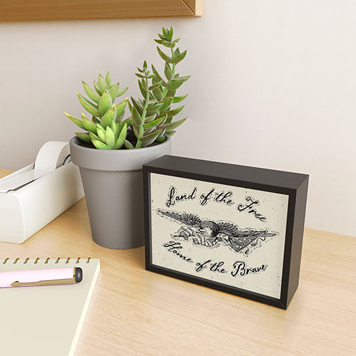 DENY Designs Land of the Free Eagle Framed Mini Art Print