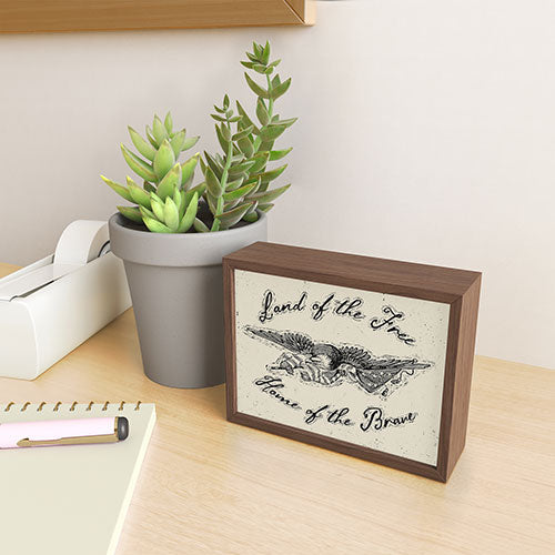 DENY Designs Land of the Free Eagle Framed Mini Art Print