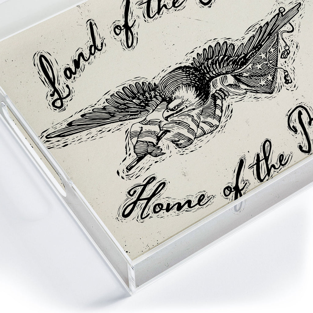 DENY Designs Land of the Free Eagle Acrylic Tray