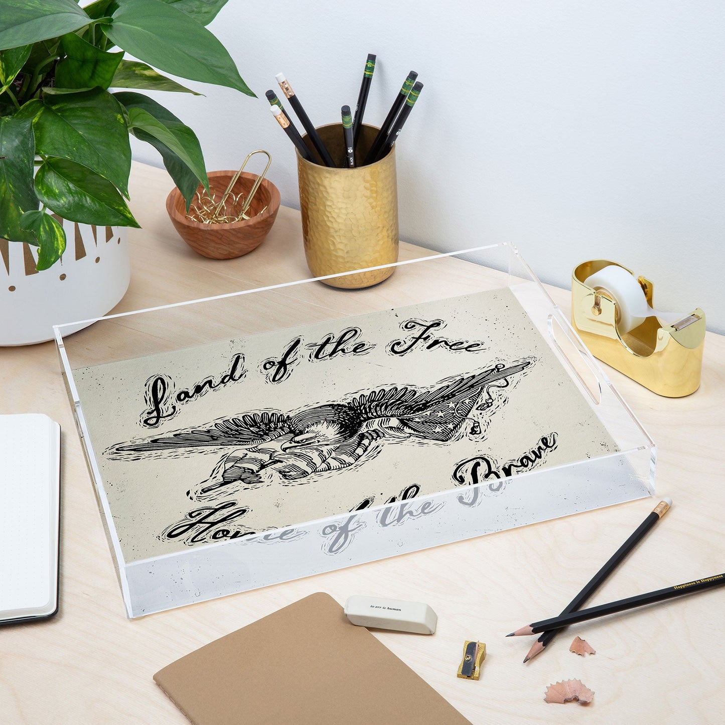 DENY Designs Land of the Free Eagle Acrylic Tray