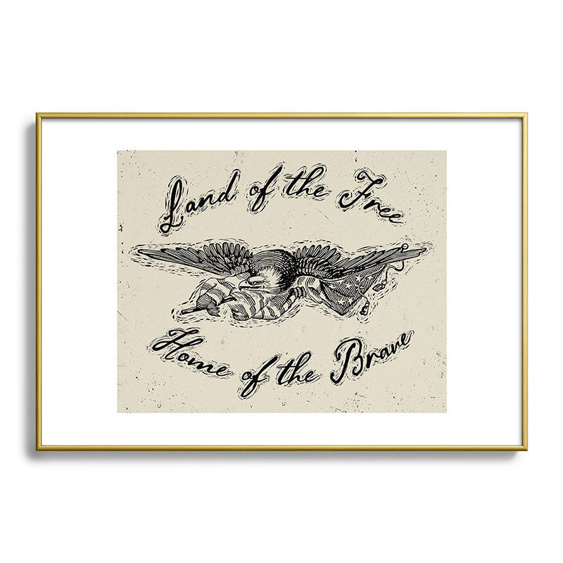 DENY Designs Land of the Free Eagle Metal Framed Art Print