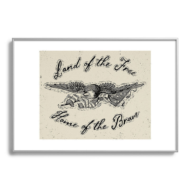 DENY Designs Land of the Free Eagle Metal Framed Art Print
