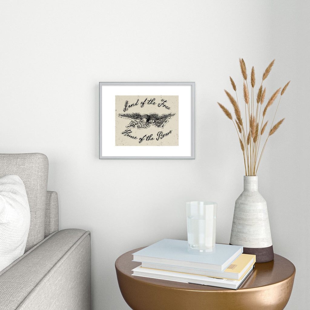 DENY Designs Land of the Free Eagle Metal Framed Art Print