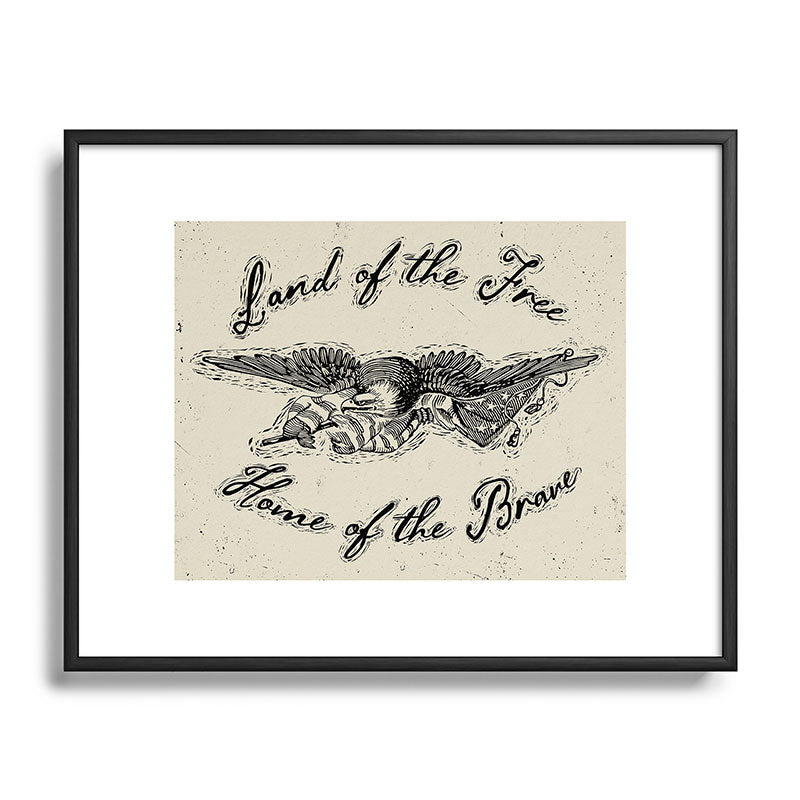 DENY Designs Land of the Free Eagle Metal Framed Art Print