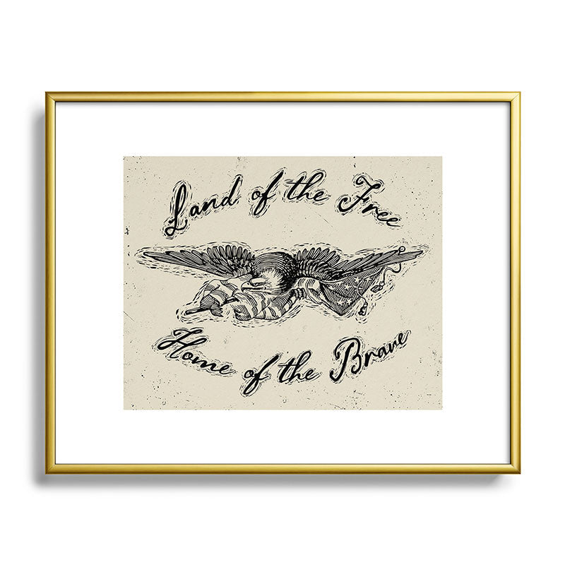 DENY Designs Land of the Free Eagle Metal Framed Art Print